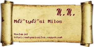Mátyási Milos névjegykártya